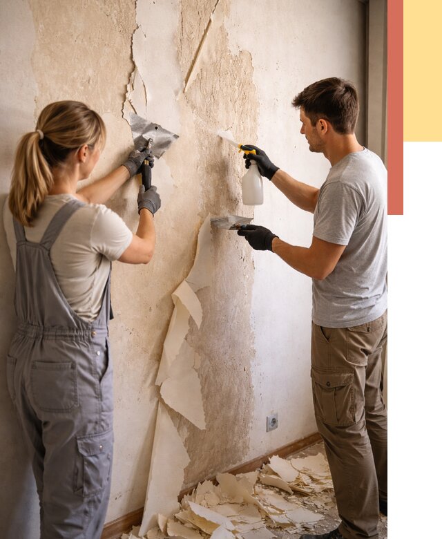 Снятие старых обоев в Тамбове от 5331 руб. под ключ недорого | ОТДЕЛОЧНИК-Тмб