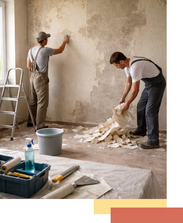 Снятие старых обоев в Тамбове быстро и качественно