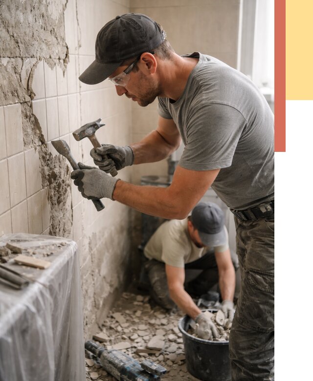 Демонтаж плитки со стен в Тамбове от 863 руб. — быстро и недорого | ОТДЕЛОЧНИК-Тмб