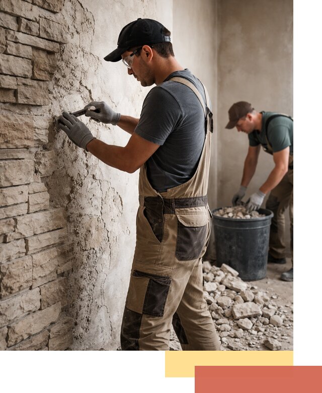 Демонтаж декоративного камня в Тамбове профессионально и безопасно