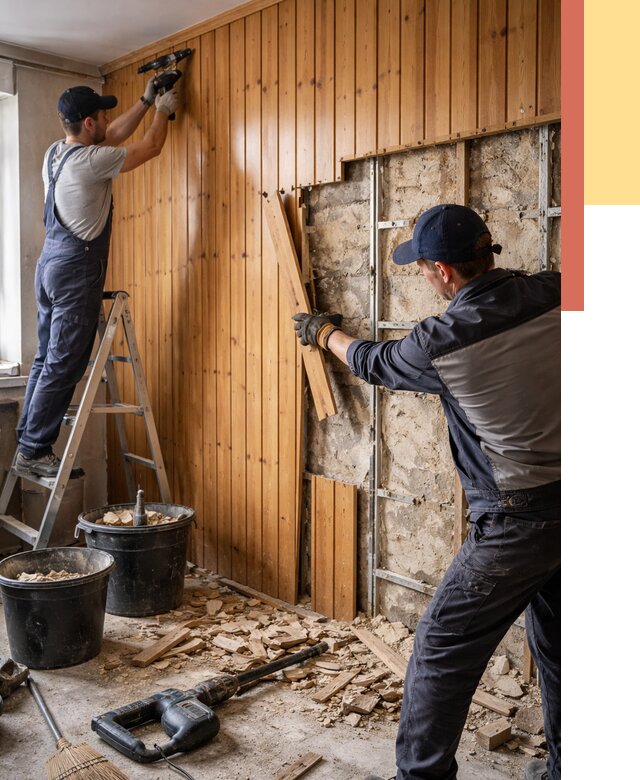 Демонтаж вагонки со стен в Тамбове от 1472 руб. — снятие, удаление, срочно | ОТДЕЛОЧНИК-Тмб