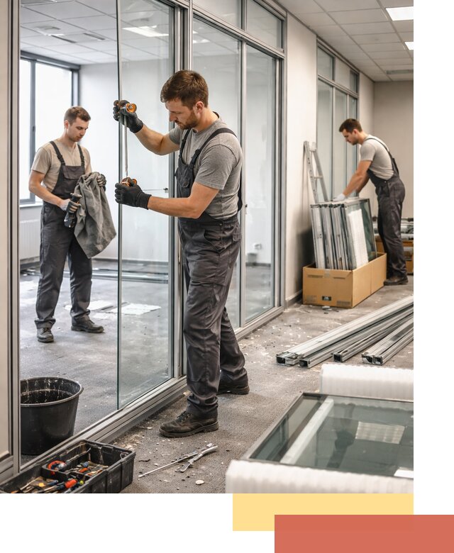 Демонтаж стеклянных перегородок в Тамбове быстро и безопасно