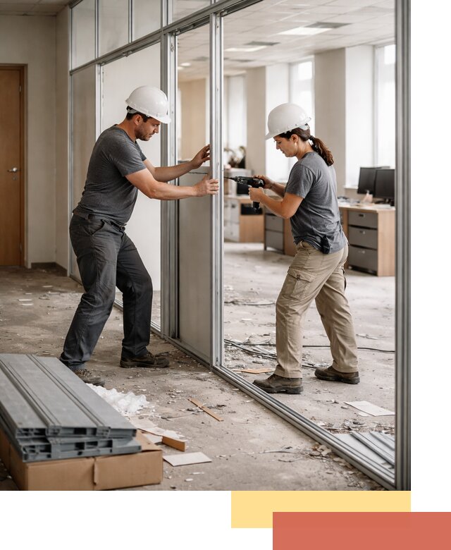 Демонтаж алюминиевых перегородок в Тамбове быстро и аккуратно