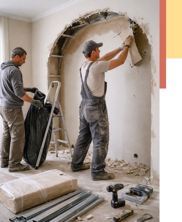 Демонтаж арки из гипсокартона в Тамбове от 3554 руб. — услуги под ключ | ОТДЕЛОЧНИК-Тмб