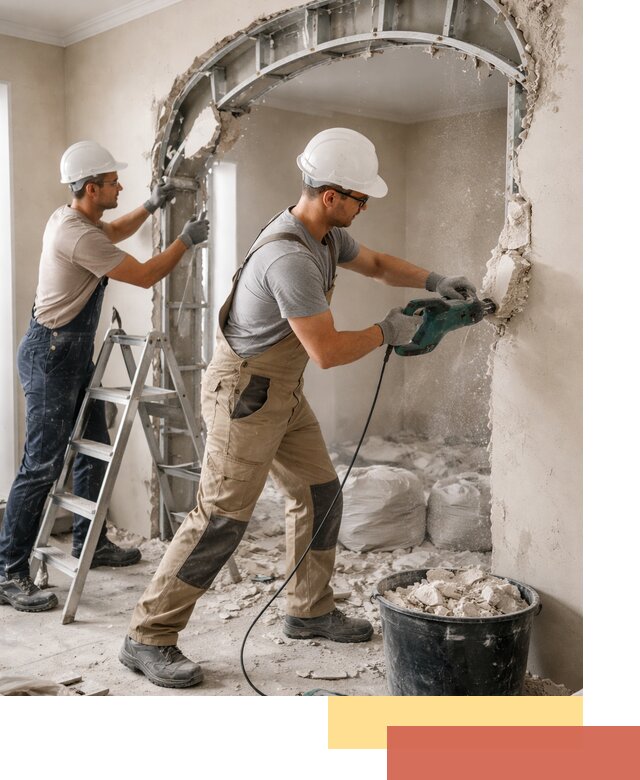 Демонтаж гипсокартонной арки в Тамбове быстро и аккуратно