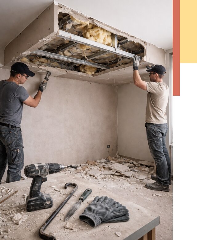 Демонтаж короба из гипсокартона в Тамбове от 1543 руб. — быстро и недорого | ОТДЕЛОЧНИК-Тмб