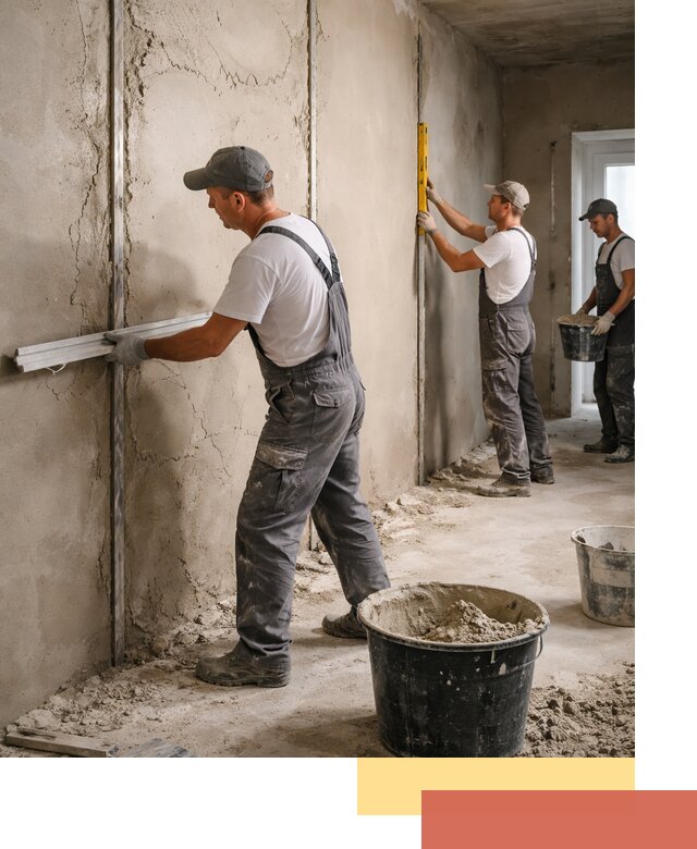 Штукатурка стен по маякам в Тамбове — точная и ровная поверхность