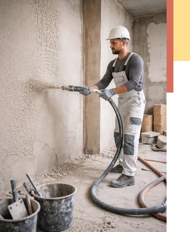 Машинная штукатурка стен в Тамбове под ключ от 6600 руб./м2 | ОТДЕЛОЧНИК-Тмб