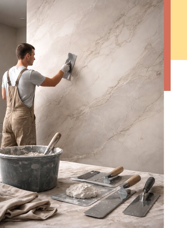 Декоративная штукатурка под мрамор в Тамбове от 2843 руб./м² — быстро и недорого | ОТДЕЛОЧНИК-Тмб