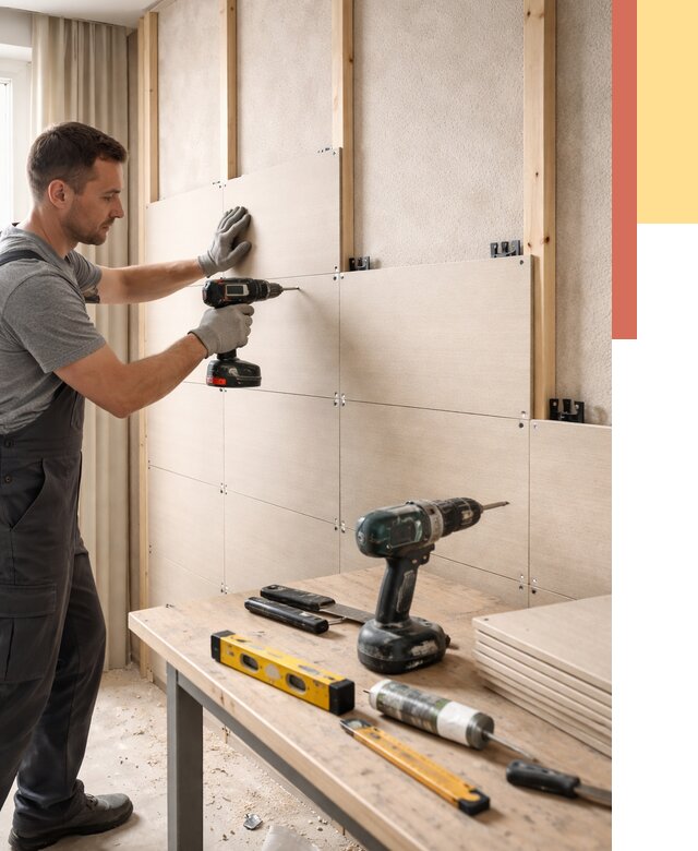 Монтаж МДФ панелей на стены в Тамбове от 1269 руб. под ключ | ОТДЕЛОЧНИК-Тмб