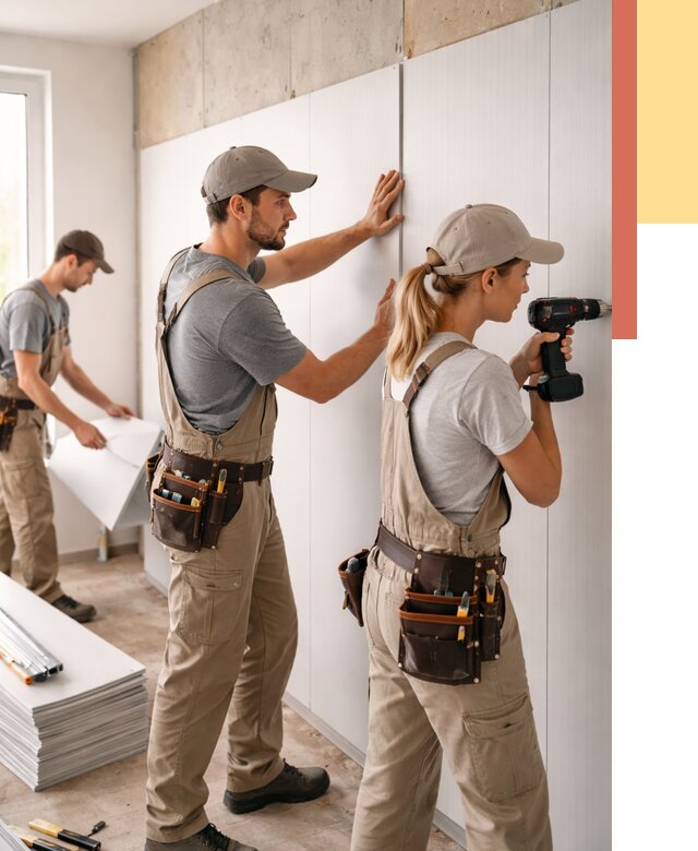 Монтаж ПВХ панелей на стены в Тамбове от 457 руб/м2 — быстро и недорого | ОТДЕЛОЧНИК-Тмб