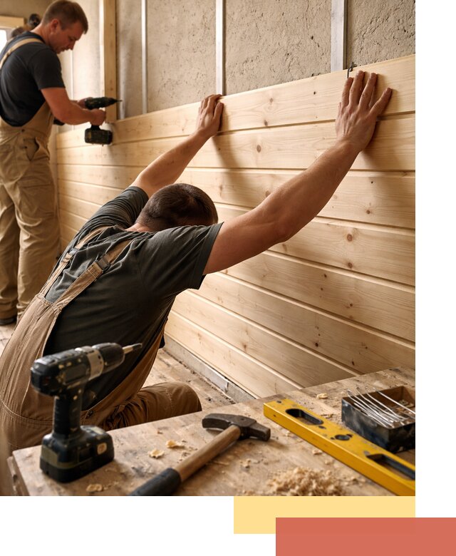 Монтаж деревянной вагонки на стены в Тамбове быстро и качественно