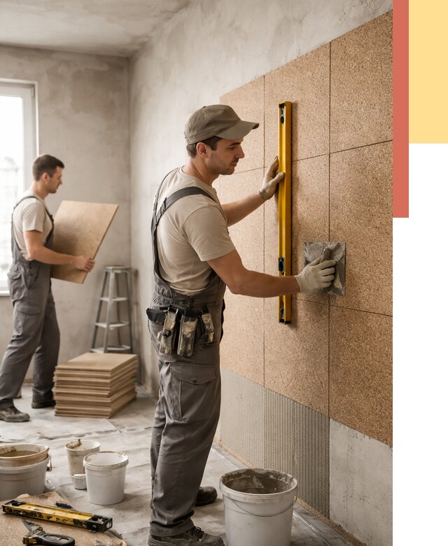 Монтаж пробковых панелей на стены в Тамбове от 3554 руб. — ОТДЕЛОЧНИК-Тмб