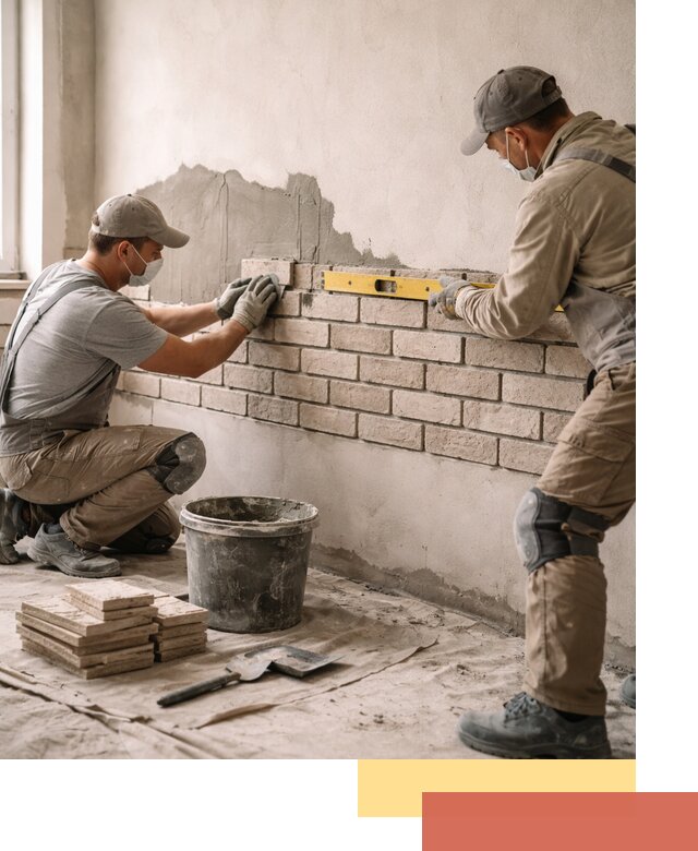 Монтаж декоративного кирпича профессионально в Тамбове