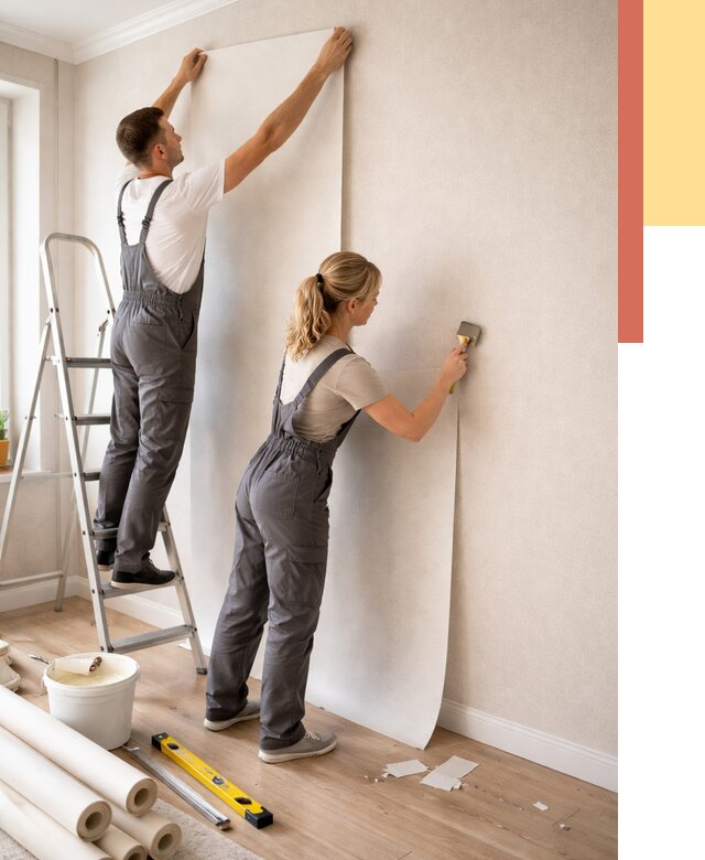 Поклейка флизелиновых обоев в Тамбове от 6092 руб. | Быстро и недорого — ОТДЕЛОЧНИК-Тмб