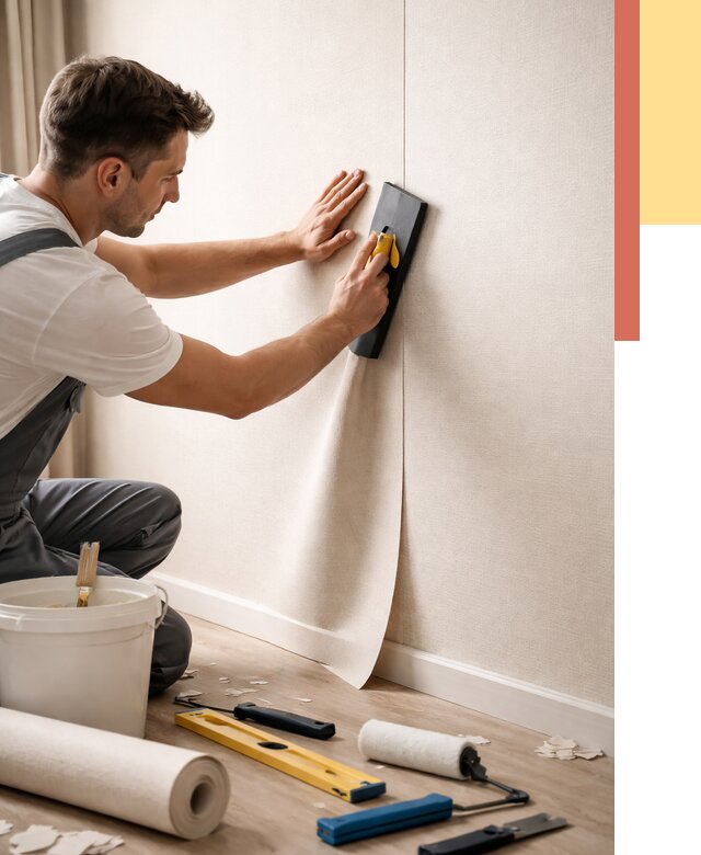 Поклейка виниловых обоев в Тамбове от 4569 руб. | Быстро и недорого — ОТДЕЛОЧНИК-Тмб