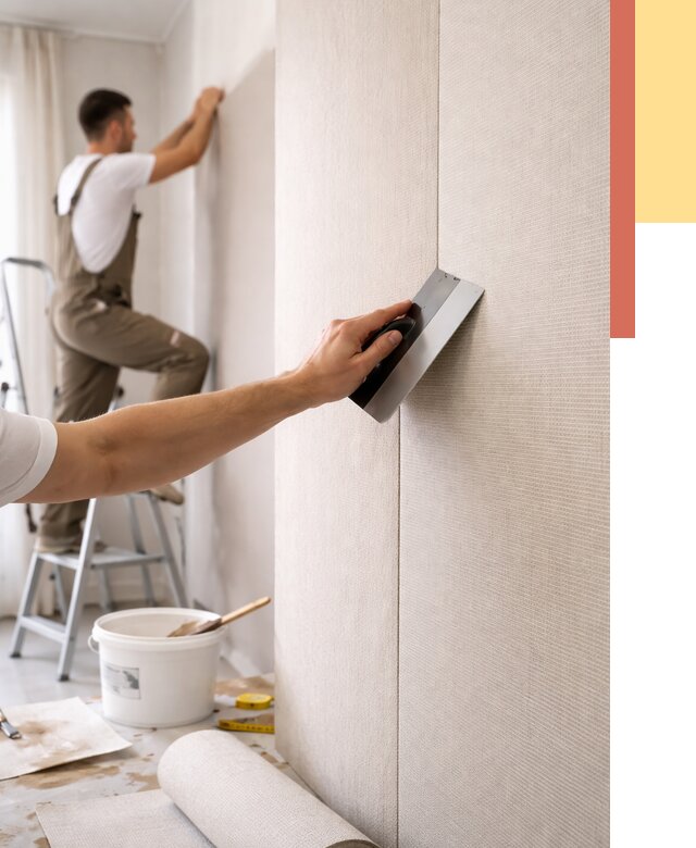 Поклейка текстильных обоев в Тамбове от 4569 руб. под ключ | ОТДЕЛОЧНИК-Тмб