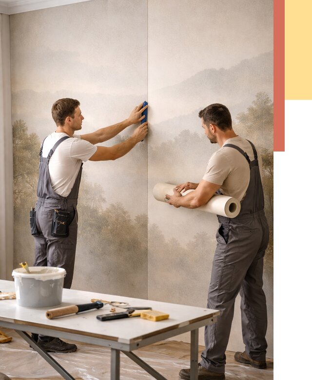 Поклейка фотообоев в Тамбове от 8631 руб/м² — быстро и недорого | ОТДЕЛОЧНИК-Тмб