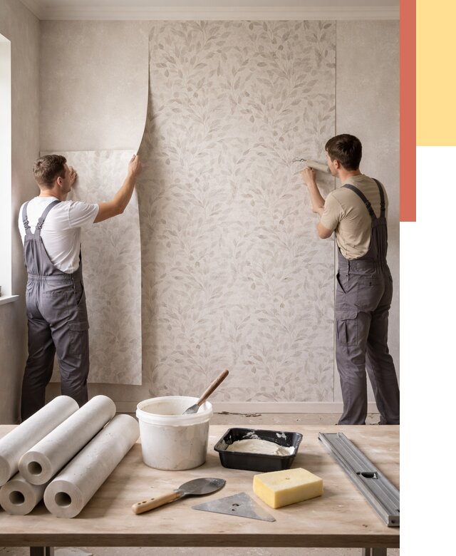 Поклейка обоев с подбором рисунка в Тамбове от 3554 руб. | ОТДЕЛОЧНИК-Тмб - быстро и недорого