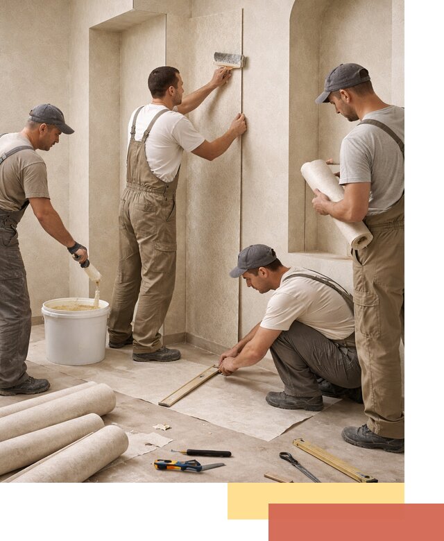 Поклейка обоев на сложные стены и неровные поверхности в Тамбове