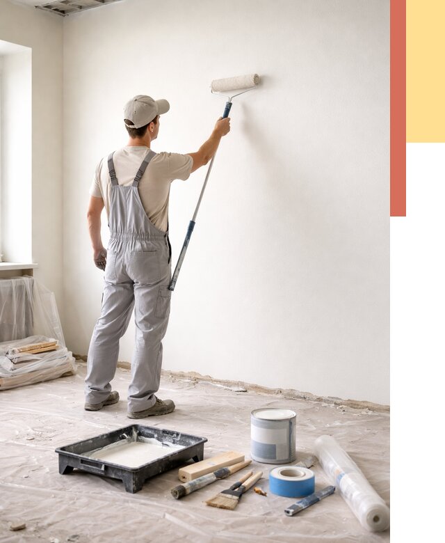 Покраска стен водоэмульсионной краской в Тамбове от 457 руб. за м² | ОТДЕЛОЧНИК-Тмб