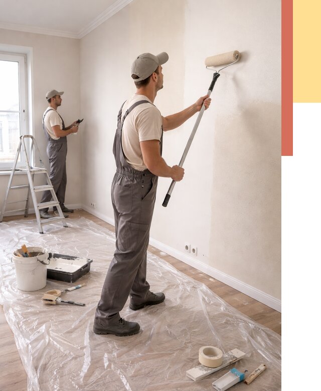 Покраска стен акриловой краской в Тамбове от 3554 руб./м² — быстро и недорого | ОТДЕЛОЧНИК-Тмб