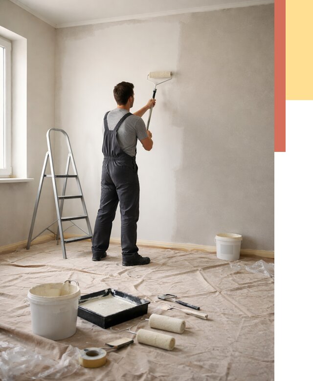 Покраска стен моющейся краской в Тамбове от 355 руб./м² — быстро и недорого | ОТДЕЛОЧНИК-Тмб