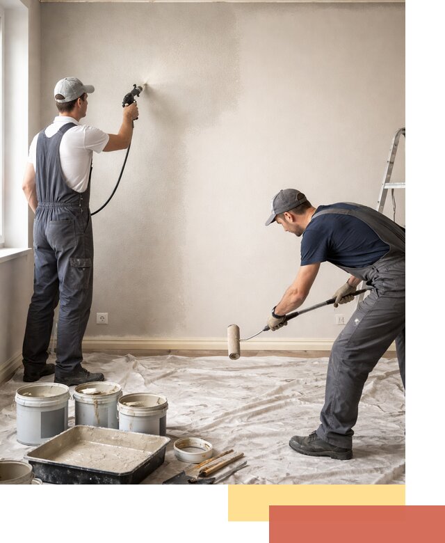 Покраска стен моющейся краской и защита поверхностей в Тамбове