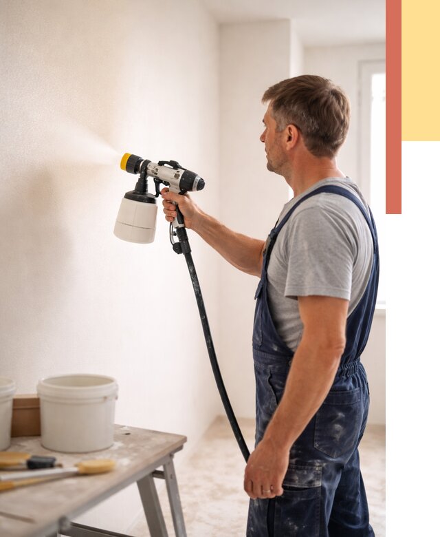 Покраска стен краскопультом в Тамбове от 7616 руб. — механизированная покраска | ОТДЕЛОЧНИК-Тмб