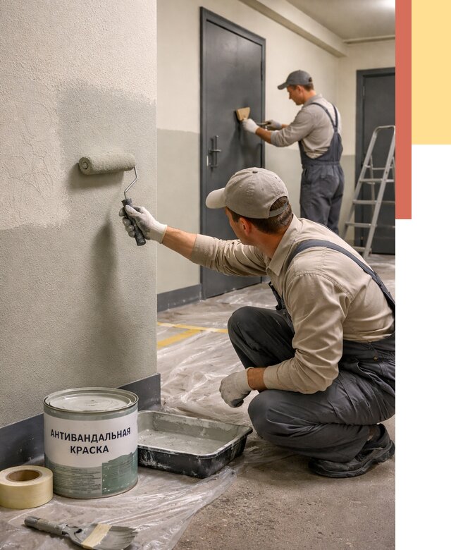 Покраска стен антивандальной краской в Тамбове от 4569 руб./м² под ключ | ОТДЕЛОЧНИК-Тмб