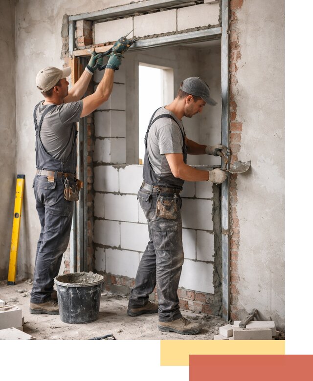 Закладка дверного проема под ключ в Тамбове: демонтаж, монтаж, отделка