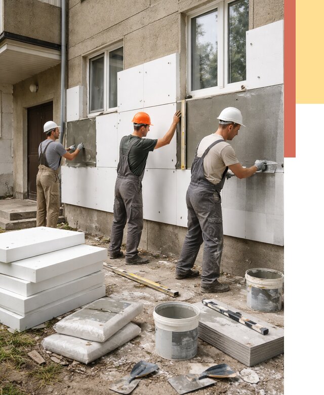 Утепление стен пенопластом в Тамбове от 1777 руб. — недорого и под ключ | ОТДЕЛОЧНИК-Тмб