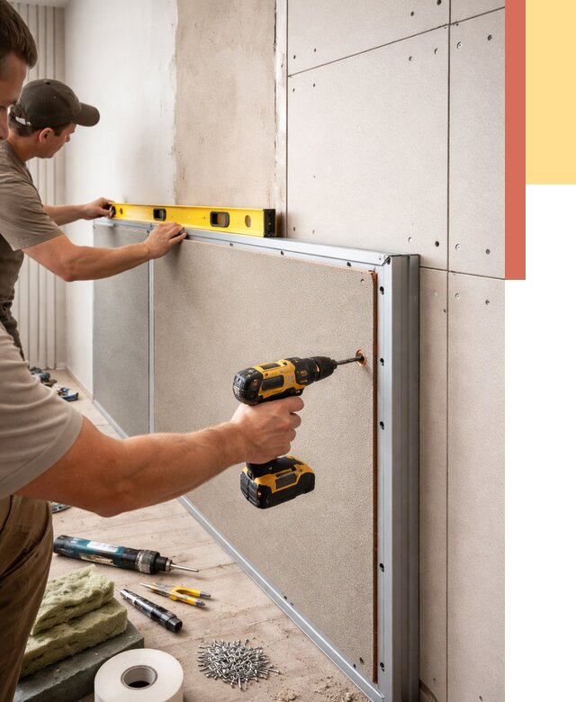 Шумоизоляция стен панелями ЗИПС в Тамбове от 2234 руб./м² под ключ | ОТДЕЛОЧНИК-Тмб