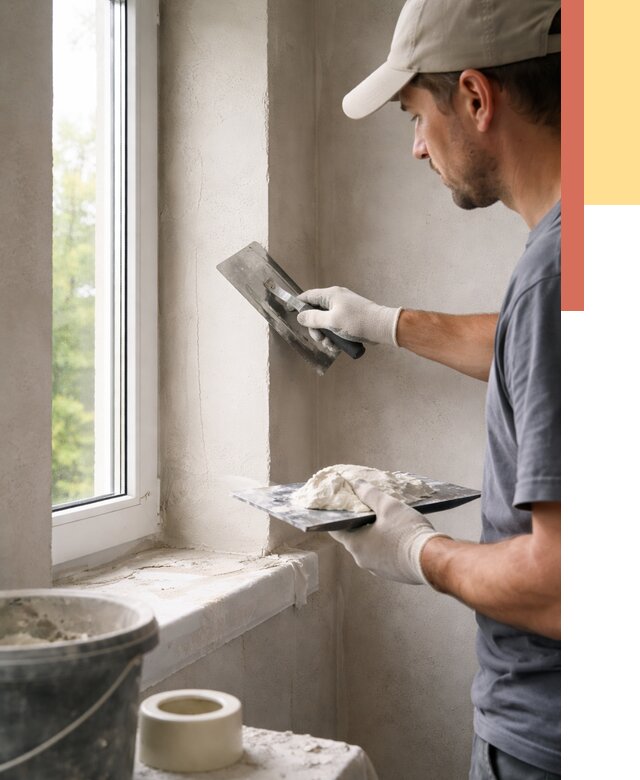 Штукатурка откосов в Тамбове от 4569 руб/м² — услуги и выравнивание под ключ | ОТДЕЛОЧНИК-Тмб