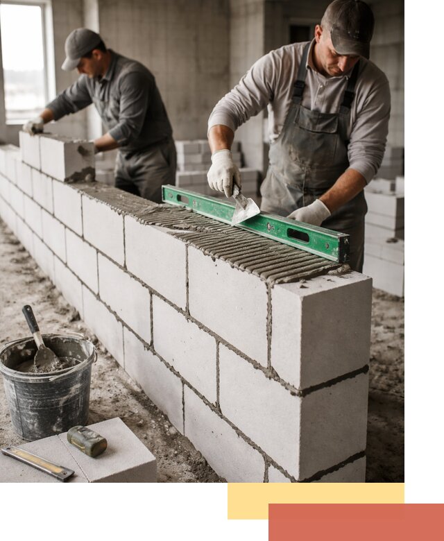 Кладка перегородок из газобетона в Тамбове быстро и качественно