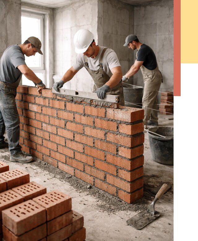 Кладка перегородок из кирпича в Тамбове от 3554 руб. за м² | ОТДЕЛОЧНИК-Тмб