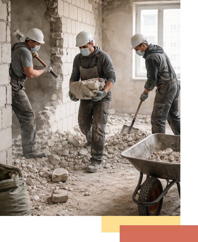 Демонтаж блочных перегородок в Тамбове быстро и аккуратно