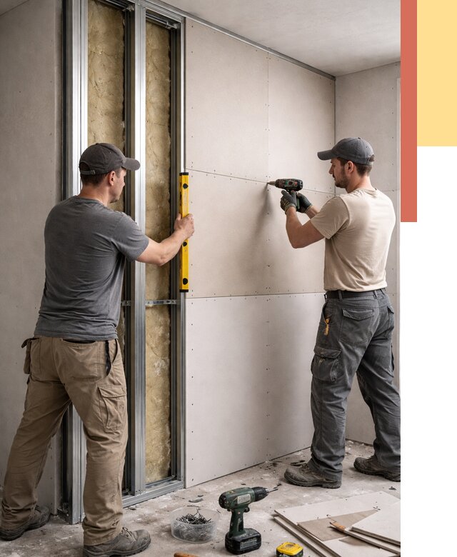 Монтаж двухслойной перегородки из гипсокартона в Тамбове от 1472 руб. | ОТДЕЛОЧНИК-Тмб