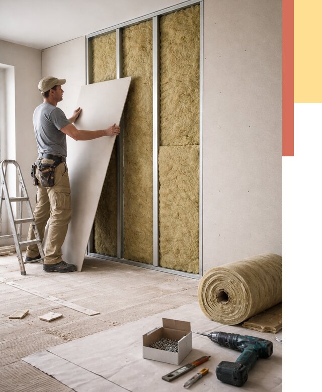 Перегородка из гипсокартона с шумоизоляцией в Тамбове от 3168 руб. | ОТДЕЛОЧНИК-Тмб