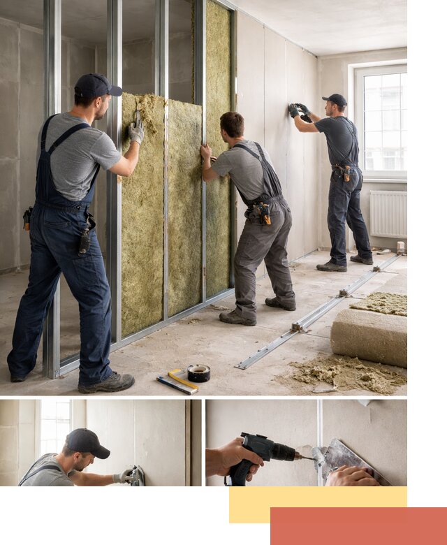 Перегородка из гипсокартона с шумоизоляцией в Тамбове — монтаж под ключ