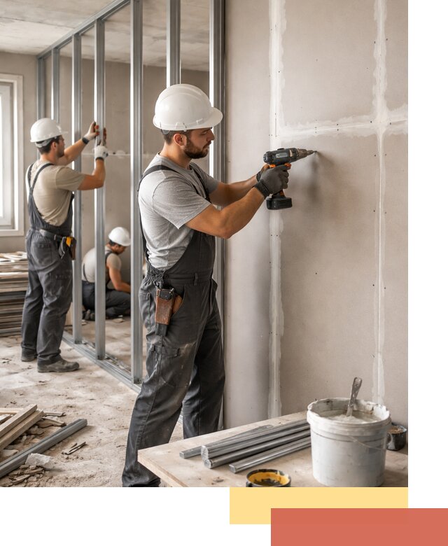 Перегородки из огнестойкого гипсокартона в Тамбове под ключ