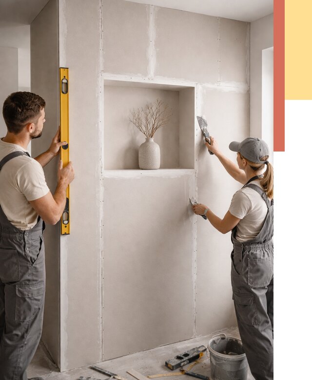 Перегородка из гипсокартона с нишей в Тамбове от 3300 руб. под ключ | ОТДЕЛОЧНИК-Тмб