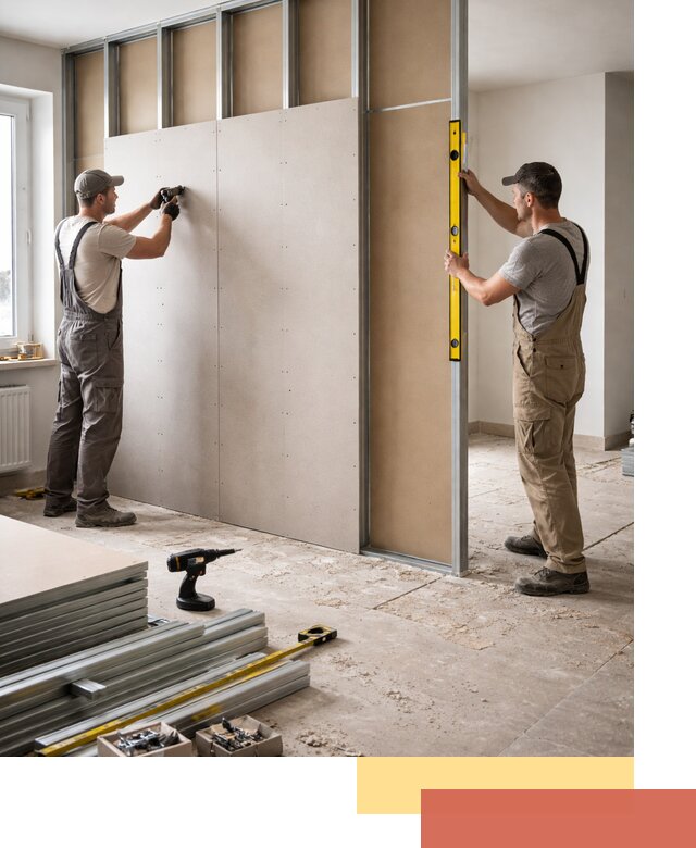 Зонирующая перегородка из гипсокартона под ключ в Тамбове