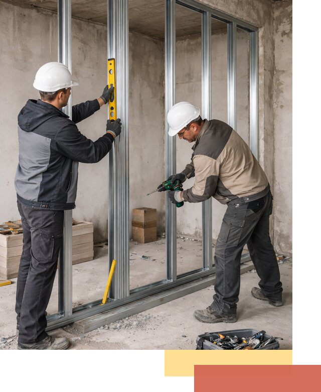 Монтаж каркаса перегородки из профиля в Тамбове