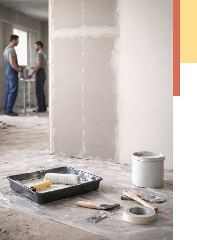 Покраска перегородок из гипсокартона в Тамбове от 4569 руб. под ключ | ОТДЕЛОЧНИК-Тмб