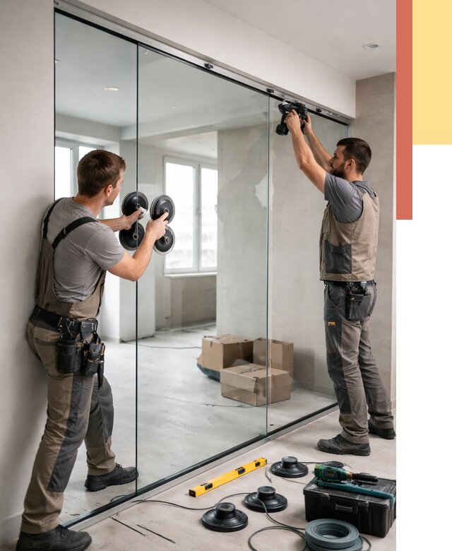 Монтаж стеклянных перегородок в Тамбове от 6600 руб. | ОТДЕЛОЧНИК-Тмб