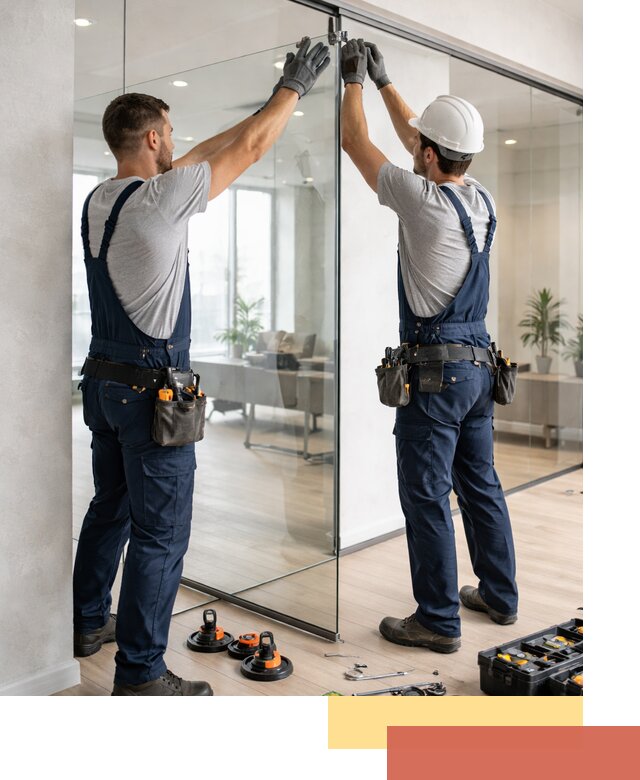 Безрамные стеклянные перегородки под ключ в Тамбове