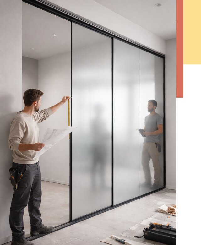 Матовые стеклянные перегородки в Тамбове от 8631 руб. — монтаж и установка | ОТДЕЛОЧНИК-Тмб