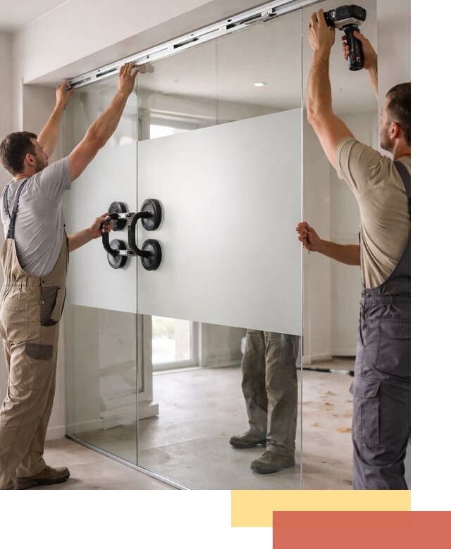 Матовые стеклянные перегородки под ключ в Тамбове