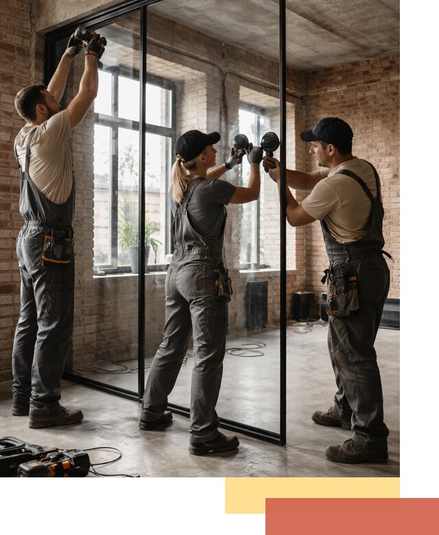 Стеклянные перегородки лофт — изготовление и монтаж в Тамбове